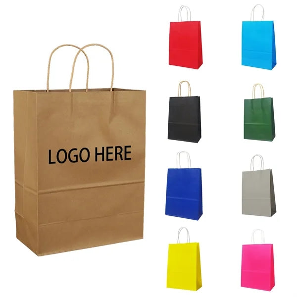 Recycled Kraft Paper Tote Bags Gifts Shopping