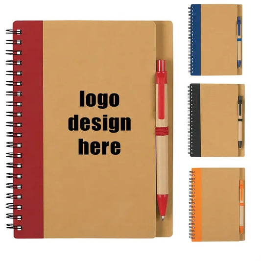 Cowhide Coil Notebook With Pen For Advertising Officers