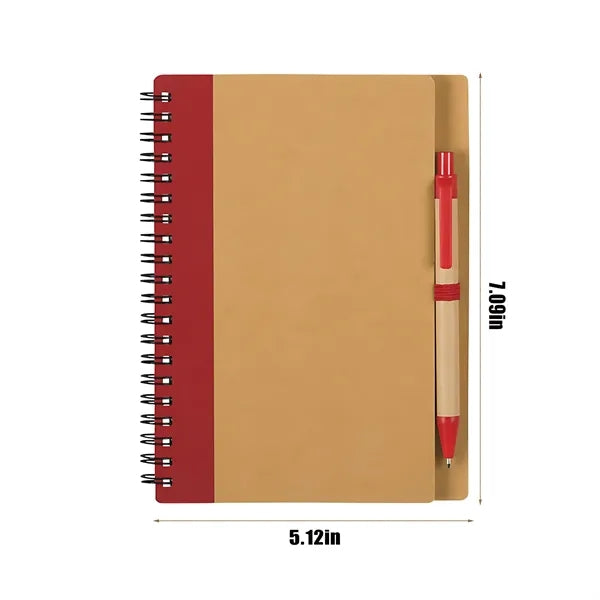 Cowhide Coil Notebook With Pen For Advertising Officers
