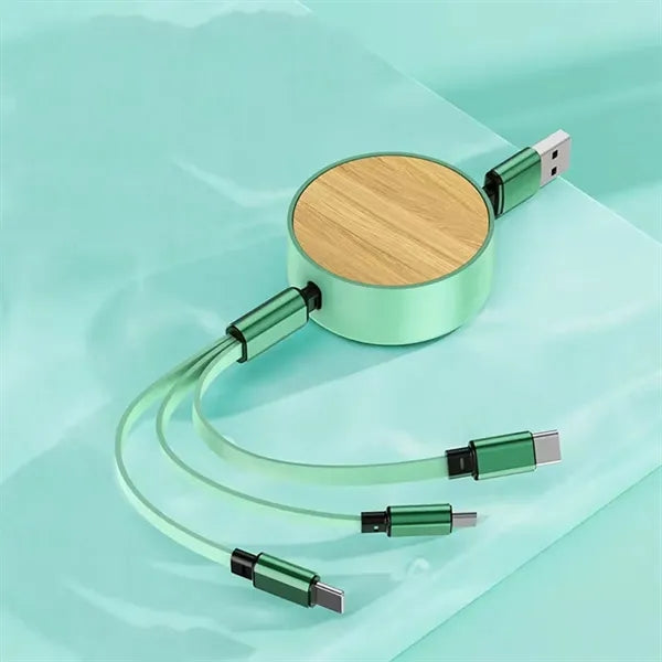 Bamboo 3 in 1 fast charging retractable data cable