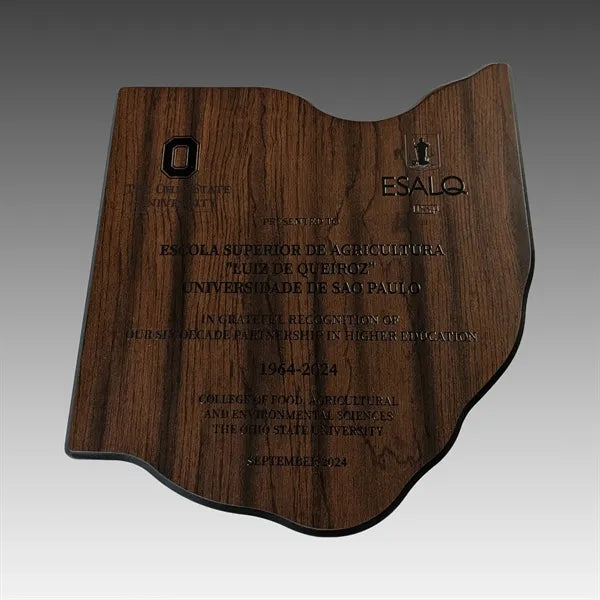 10" x 12" Walnut Finish Black Edge Arizona State Plaque