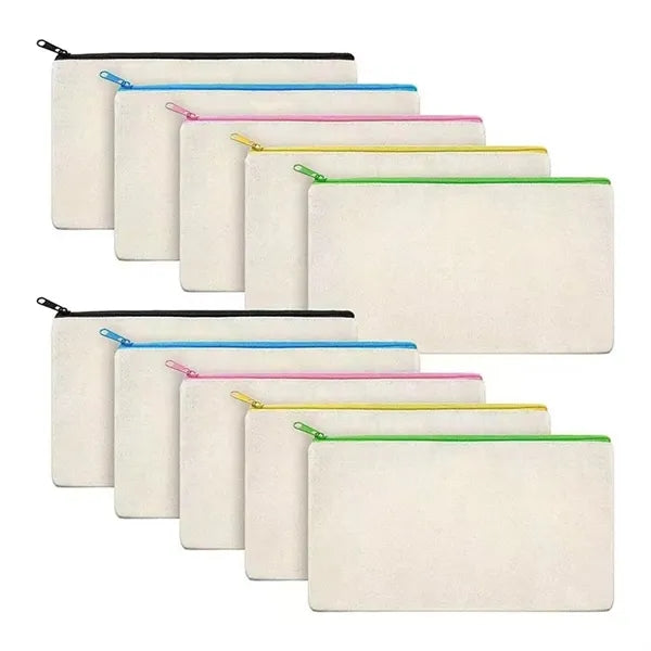 Canvas Diy Zipper Craft Stationery Makeup Storage Bag