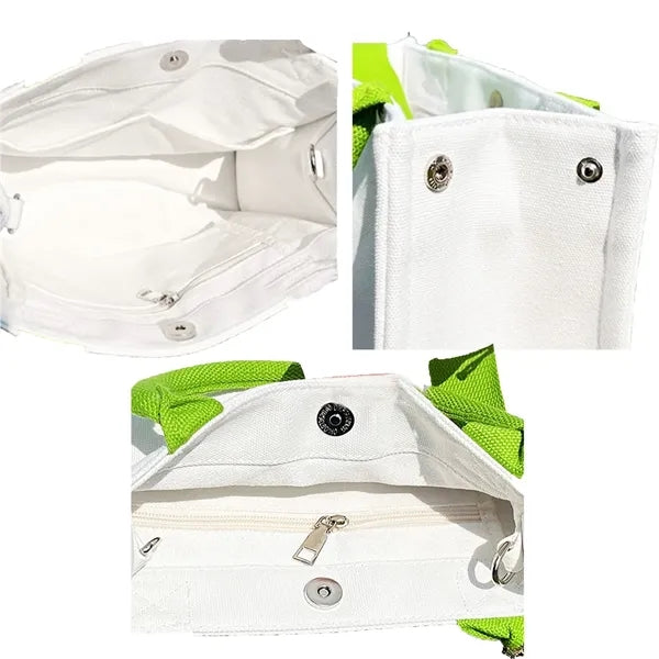 Natural Cotton Canvas Tote Bag Large With Streamer
