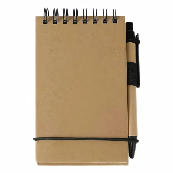 Pocket Kraft Paper Spiral Notebook with Pen Kit