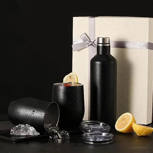 Set Double Wall Insulated Travel Thermos Mugs Gift