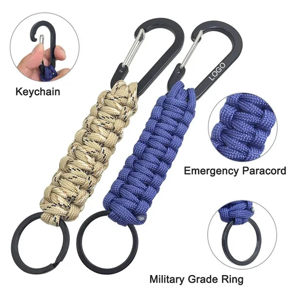 Paracord Survival Rope Keychain With Carabiner