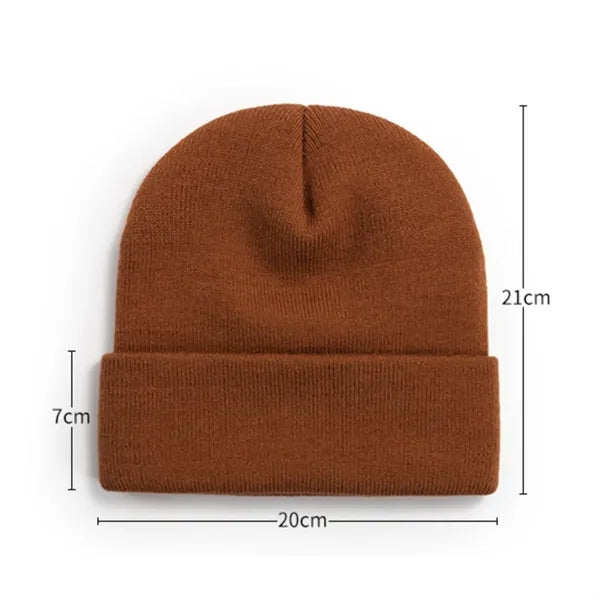 Knitted Beanie with Embroidery Patch