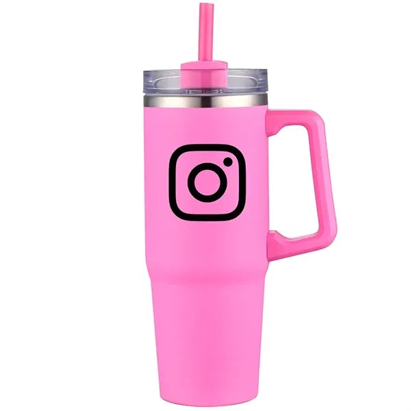 Aqueduct-VI 30 Oz. Tumbler Mugs with Straw (Double Walled)