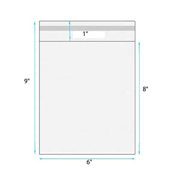6x9 Inches Clear Flat Self-Sealing Bags