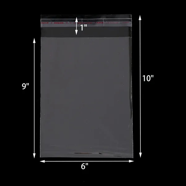 6x10 Inches Clear Resealable Cellophane Bags
