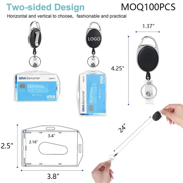Retractable ID Badge Holder With Clip