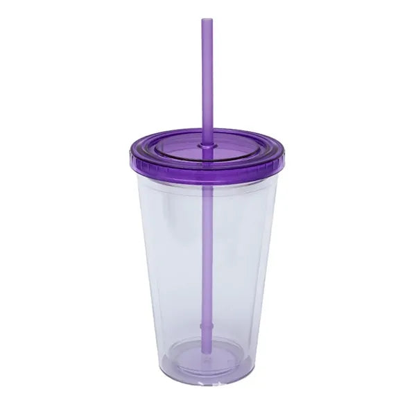 16OZ Classic Transparent Insulated Double Wall Tumbler Cup