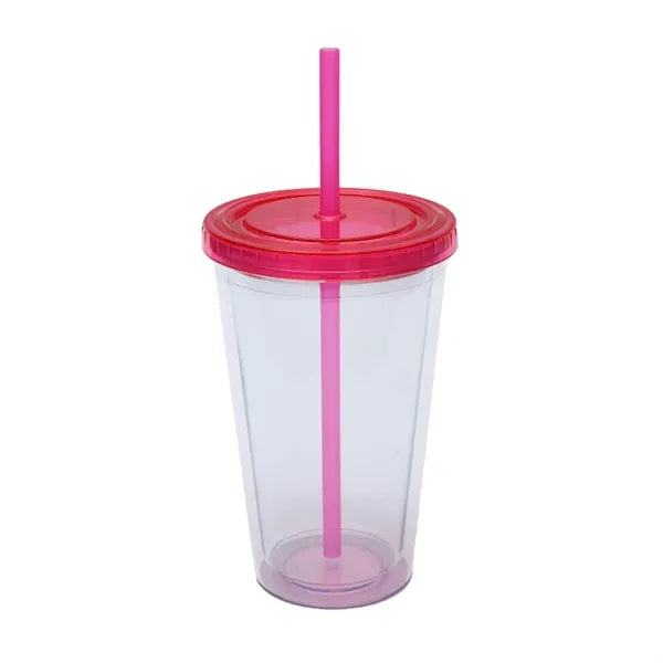16OZ Classic Transparent Insulated Double Wall Tumbler Cup
