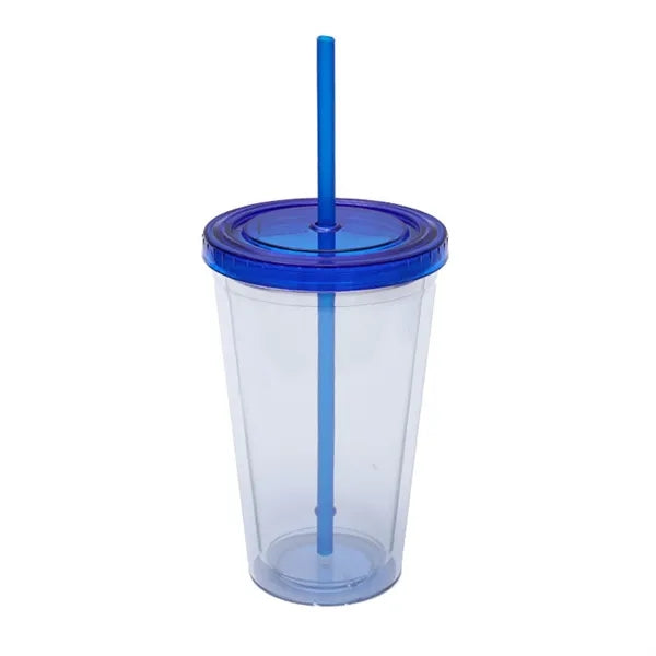 16OZ Classic Transparent Insulated Double Wall Tumbler Cup
