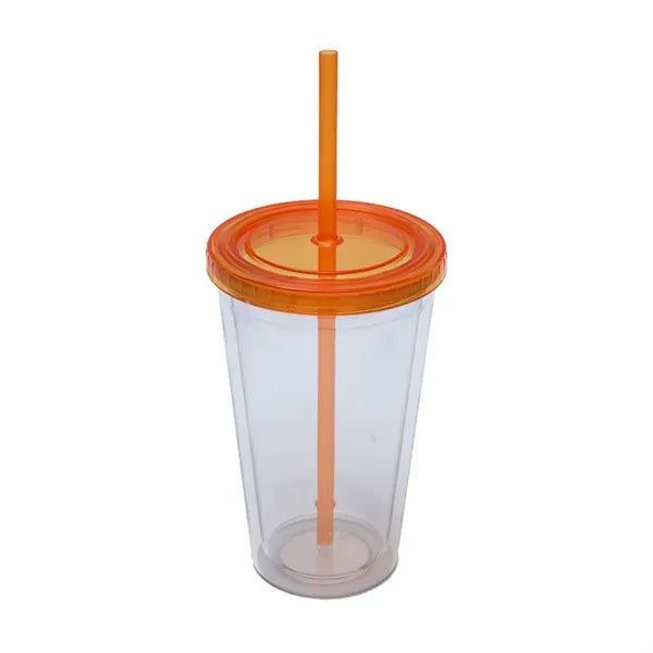 16OZ Classic Transparent Insulated Double Wall Tumbler Cup