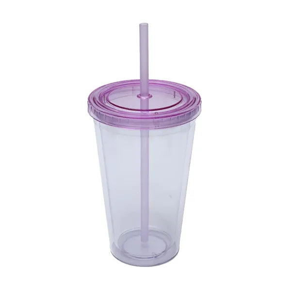 16OZ Classic Transparent Insulated Double Wall Tumbler Cup