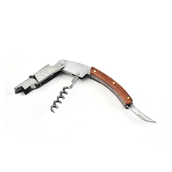 Corkscrew Wine Bottle Opener Cap Remover With Leather Pouch