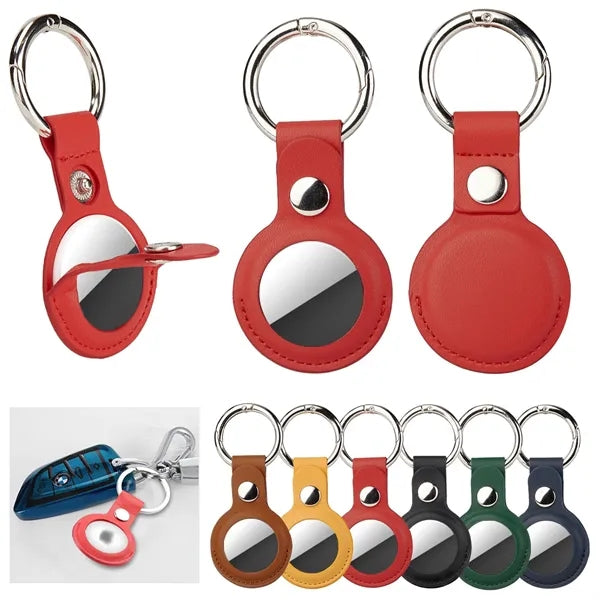 PU Leather Air-tag Holder with Keychain