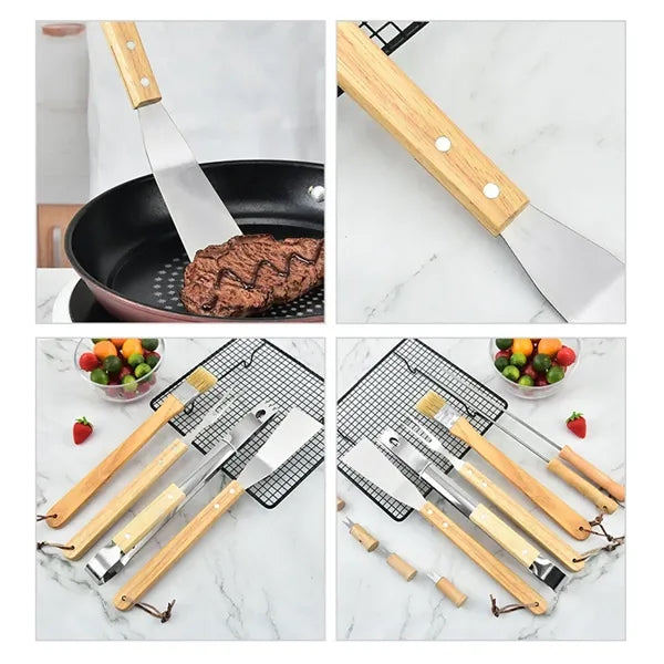 Stainless Steel BBQ Tools 10-Piece Set