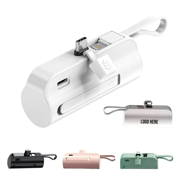 5000 mah Mini Power Bank with cable