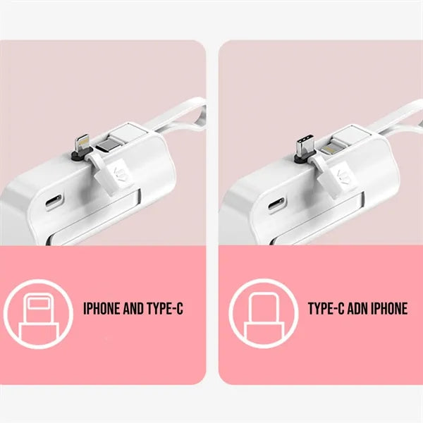5000 mah Mini Power Bank with cable