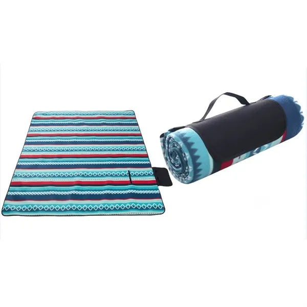 Waterproof Fleeced Picnic Stadium Roll Up Blanket 59"x78.7"