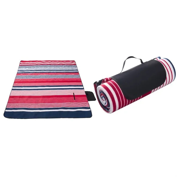 Waterproof Fleeced Picnic Stadium Roll Up Blanket 59"x78.7"