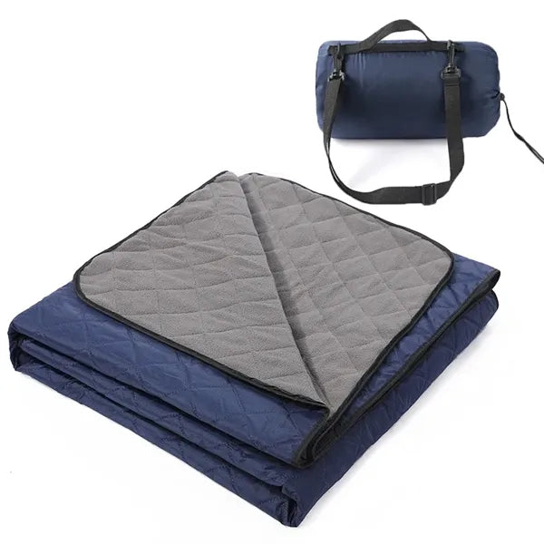 Water Resistant Quilted Fleece Polyester Stadium Blanket