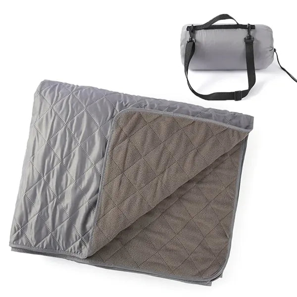 Water Resistant Quilted Fleece Polyester Stadium Blanket