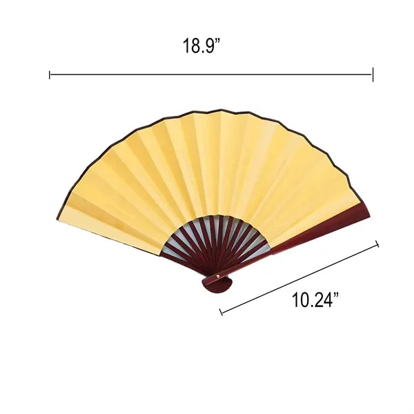 Bamboo 2-Sided Full Color Handheld Cloth Folding Fan