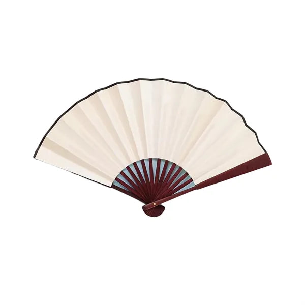 Bamboo 2-Sided Full Color Handheld Cloth Folding Fan