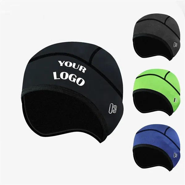 Winter Thermal Cycling Skull Cap with Glasses Hole