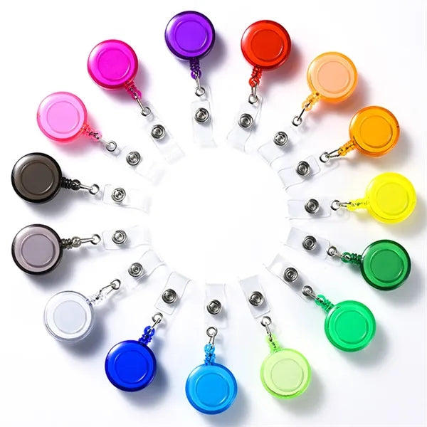 Translucent Retractable Back Buckle Badge Clip Reel Wheel