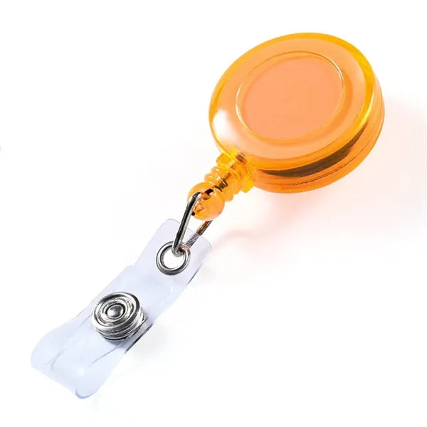 Translucent Retractable Back Buckle Badge Clip Reel Wheel