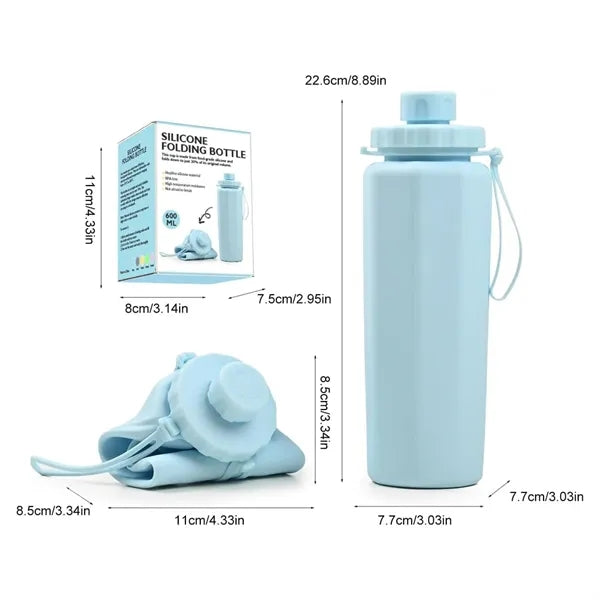 Silicone Sports Water Cup Flexible Hiking Bottle Foldable