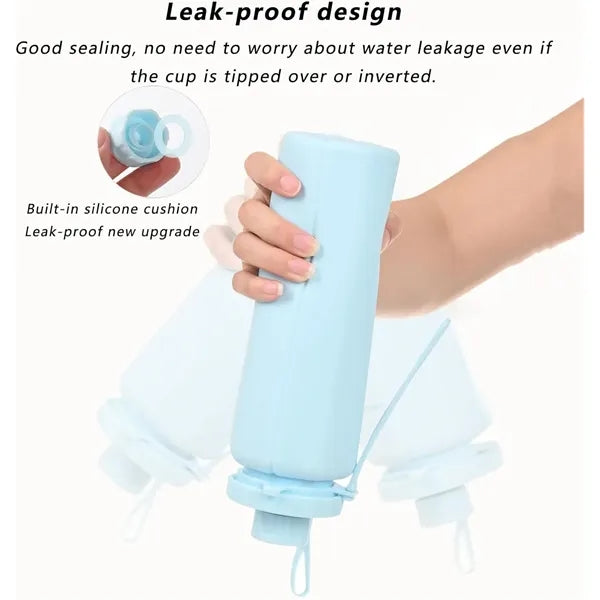 Silicone Sports Water Cup Flexible Hiking Bottle Foldable