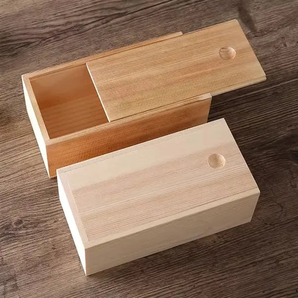 Vintage Keepsake Storage Wooden Gift Box With Slide Lid