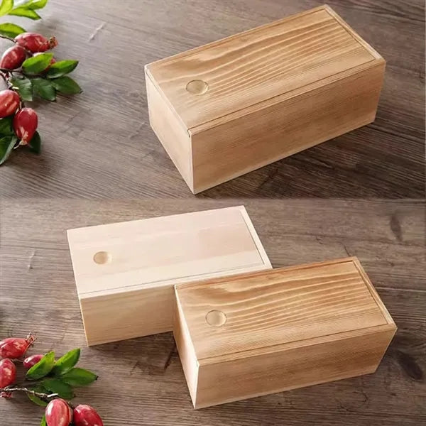 Vintage Keepsake Storage Wooden Gift Box With Slide Lid