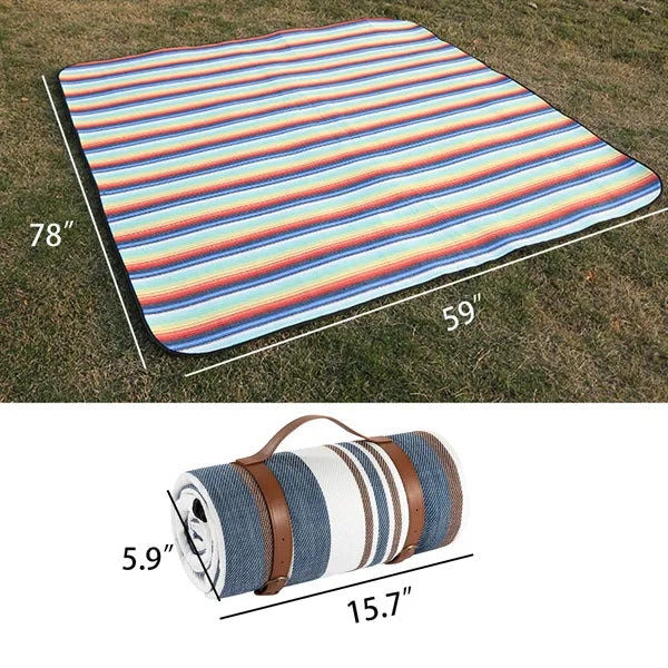 Thick Leather Strap Outdoor Picnic Camping Waterproof Mat