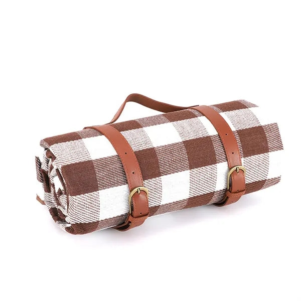 Thick Leather Strap Outdoor Picnic Camping Waterproof Mat