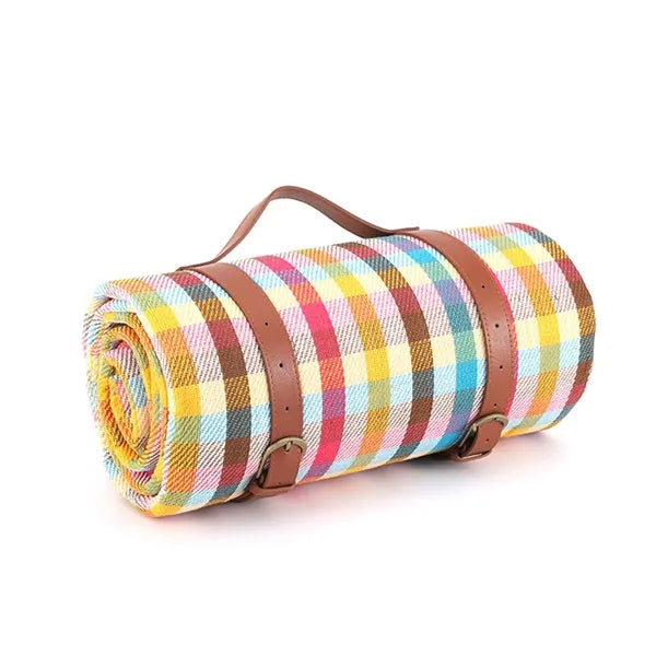 Thick Leather Strap Outdoor Picnic Camping Waterproof Mat