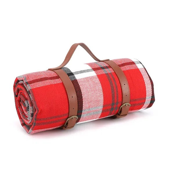 Thick Leather Strap Outdoor Picnic Camping Waterproof Mat