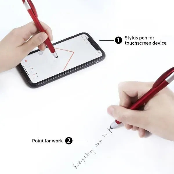 2 in 1 Ballpoint Pen with Stylus Tips for Phone