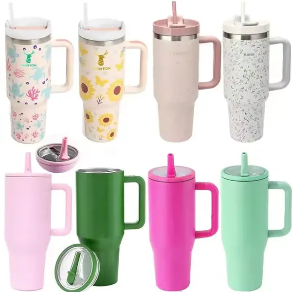 40oz Stainless Steel Tumbler with Handle