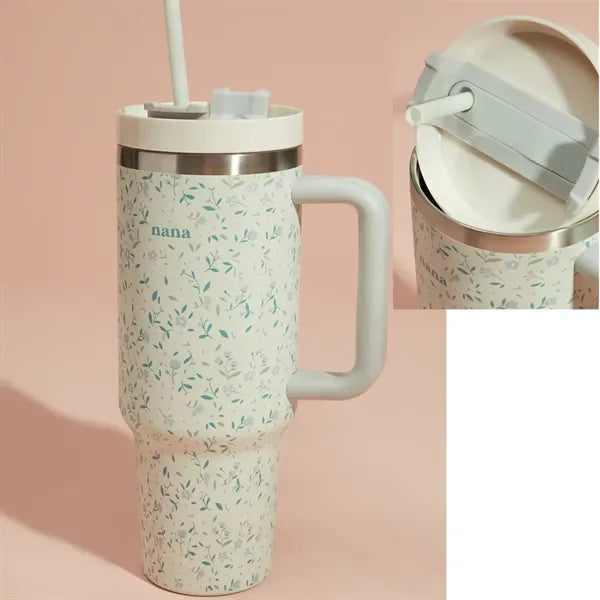 40oz Stainless Steel Tumbler with Handle