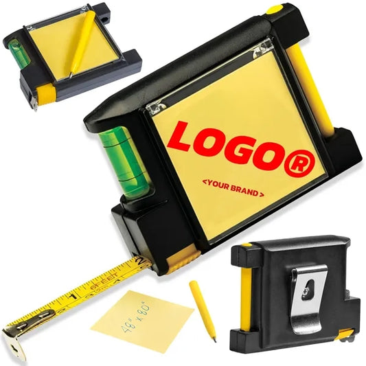 Steel Tape Measure with Spirit Level Note Memo Pad And Pen