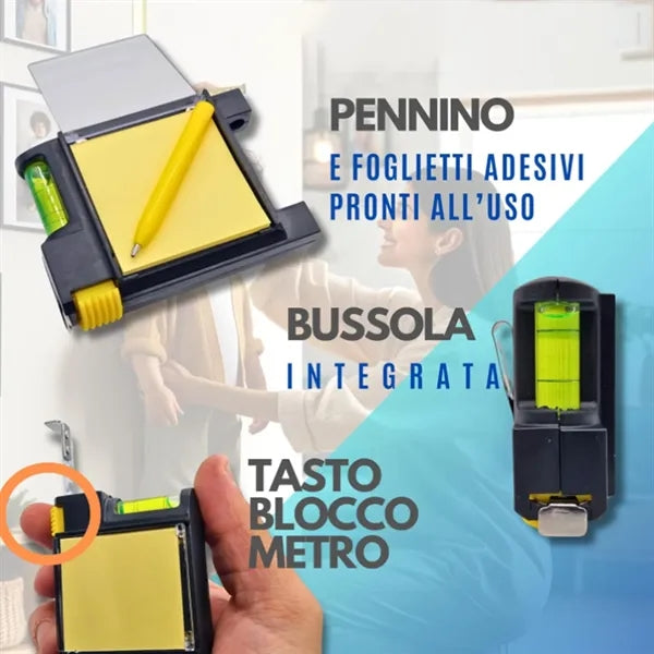 Steel Tape Measure with Spirit Level Note Memo Pad And Pen