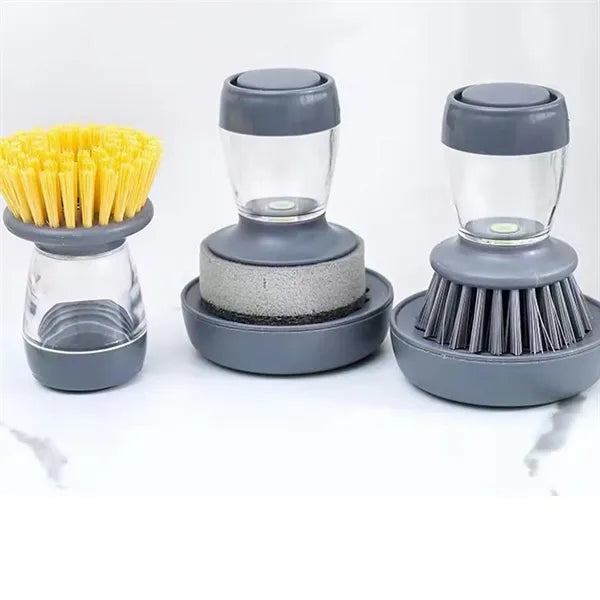 Kitchen Water Sprayed Cleaning Scrub Brush Press Out