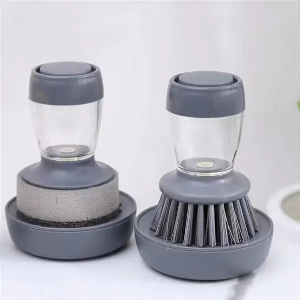 Kitchen Water Sprayed Cleaning Scrub Brush Press Out