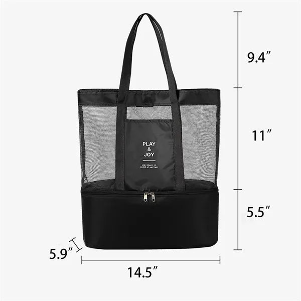 Large Capacity Wet And Dry Separation Mesh Beach Bag